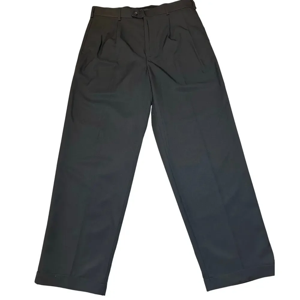 Pro Tour Mens Coolplay Ultimate Golf Pants Size 34/30 Caviar Color Pleat Front